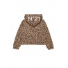 CARDIGAN ZIP E CAPPUCCIO LEOPARDATA MARRONE - N.21 Kids