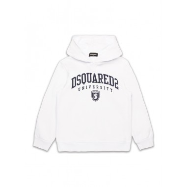 DSQUARED FELPA CON CAPPUCCIO BIANCO - DSQUARED DQ2466D0094DQ100-Bi-N212425