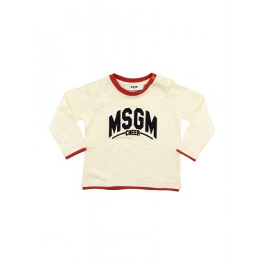 MSGM LONG SLEEVE T-SHIRT CREAM - MSGM KIDS F4MSNBTH26313-Bi-msgm2425