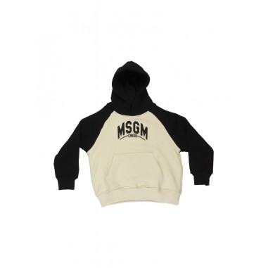 MSGM BASKETBALL SWEATSHIRT CREAM/BLACK - MSGM KIDS F4MSJBHS225013/05-Mu-msgm2425