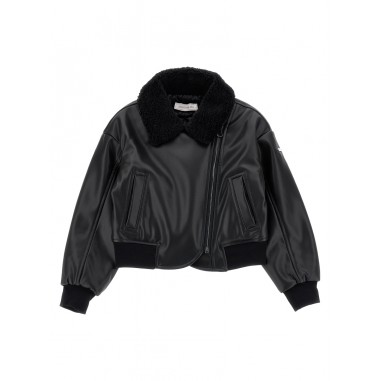 Monnalisa BOMBER ECOPELLE NERO - MONNALISA 17D11447240050-Ne-monnalisa2425