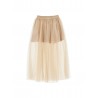 GONNA CON SPACCO TULLE BEIGE - MONNALISA