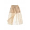 GONNA CON SPACCO TULLE BEIGE - MONNALISA