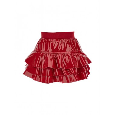 Monnalisa ECO-LEATHER SKIRT WITH GALA RUBY - MONNALISA 19D70447300043-Ro-monnalisa2425