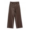 ECO-LEATHER PANTS DEEP BROWN - MONNALISA