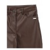 ECO-LEATHER PANTS DEEP BROWN - MONNALISA