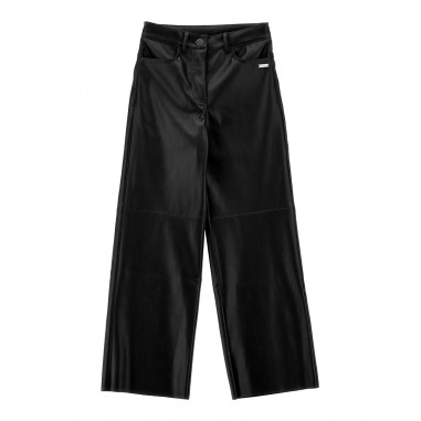 Monnalisa PANTALONE ECOPELLE NERO - MONNALISA 49D40647240050-Ne-monnalisa2425