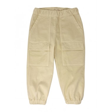 Zhoe & Tobiah VELVET BIG POCKET TROUSERS ZHOE & TOBIAH CREAM - ZHOE & TOBIAH 24IM-PJK1945-Bi-zhoe2425