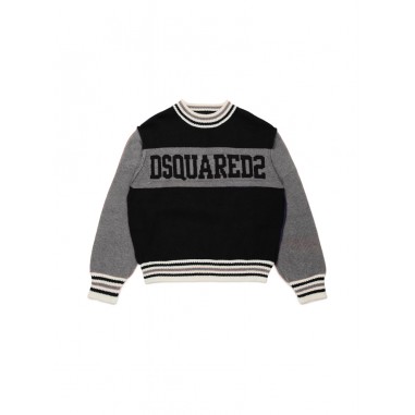 DSQUARED SWEATER BLACK/GREY - DSQUARED DQ2452D0A9RDQ900-Mu-N212425