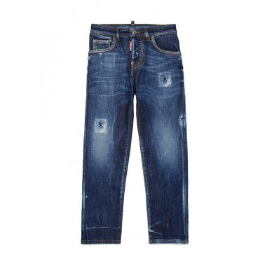 DSQUARED 5 POCKET JEANS TROUSERS BLUE DENIM - DSQUARED DQ0731D0A9HDQ01-Bl-N212425