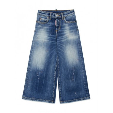 DSQUARED PANTALONE JEANS LARGO 5 TASCHE BLUE DENIM - DSQUARED DQ0383D0A9GDQ01-Bl-N212425