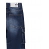 DENIM CARGO PANTS JUNIOR UNISEX BLUE DENIM - BARROW KIDS