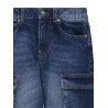 DENIM CARGO PANTS JUNIOR UNISEX BLUE DENIM - BARROW KIDS