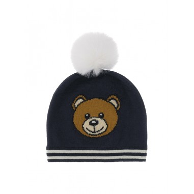 Moschino Kids WOOL HAT NAVY BLUE - MOSCHINO KIDS MUX04WLHE43 40016 -Bl-moschino2425