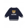 THREADED SWEATER WITH BEAR NAVY BLUE - MOSCHINO KIDS