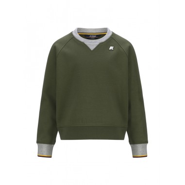 K-Way SWEATSHIRT Green Cypress  P. BAPTISTE STRIPES  - K-WAY K2131RW h11-Ve-kway2425