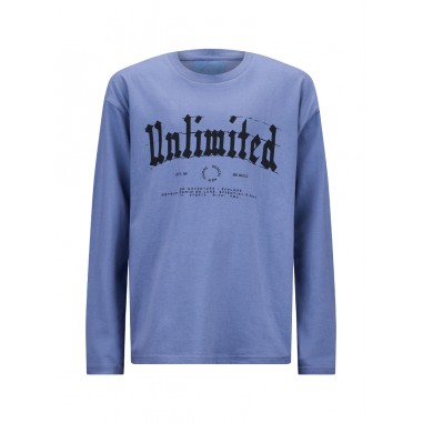 Retour Jeans LONG SLEEVE T-SHIRT WITH PRINTING TIMON STONE WASH BLUE - RETOUR JEANS RJB-43-2175043-Ce-retour2425