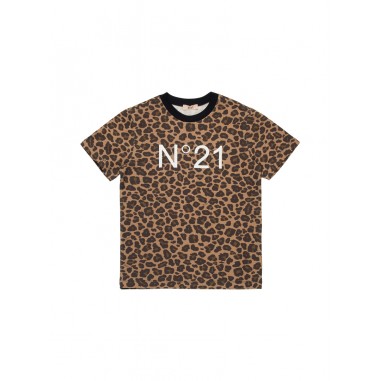 N.21 Kids LEOPARD T-SHIRT TANNIN BROWN - N.21 Kids N21A20N03620N717-Ma-N212425