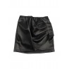 ECO-LEATHER SKIRT WITH DRAPING BLACK - MONNALISA