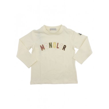 Moncler LONG SLEEVE T-SHIRT CREAM - MONCLER KIDS J29518D000058790N050-Bi-moncler2425