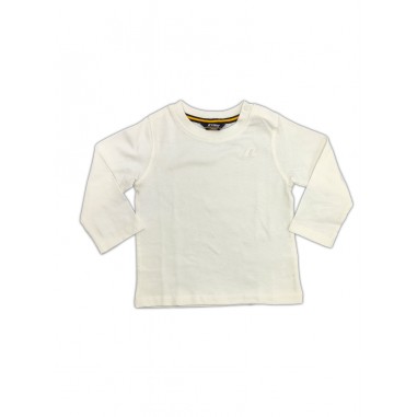 K-Way LONG SLEEVE T-SHIRT White Gardenia  E. ELMETTE PEACH  - K-WAY K6123WW x42-Bi-kway2425