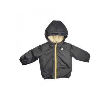 K-Way INTERNAL BEAR JACKET Ecru-Black Pure  E. LE VRAI 3.0 CLAUDINE - K-WAY K61157W c06-Ne-kway2425