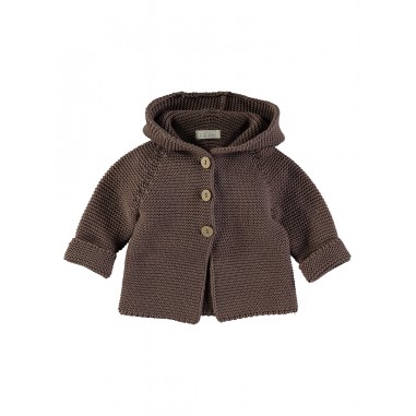 Li and Me HOODIE CARDIGAN  CHOCOLATE - LI&ME 312PETER-Ma-li&me2425