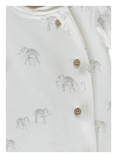 BOSCO STRETCH SWEATSHIRT ROMPER  ELEPHANT WHITE - BAMBOOM