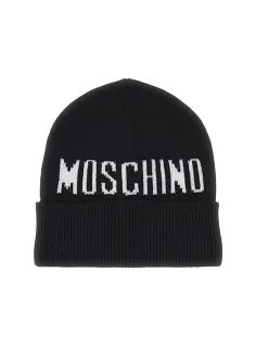 COTTON LOGO HAT BLACK - MOSCHINO KIDS