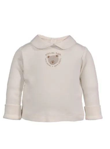 round collar shirt with crochet teddy