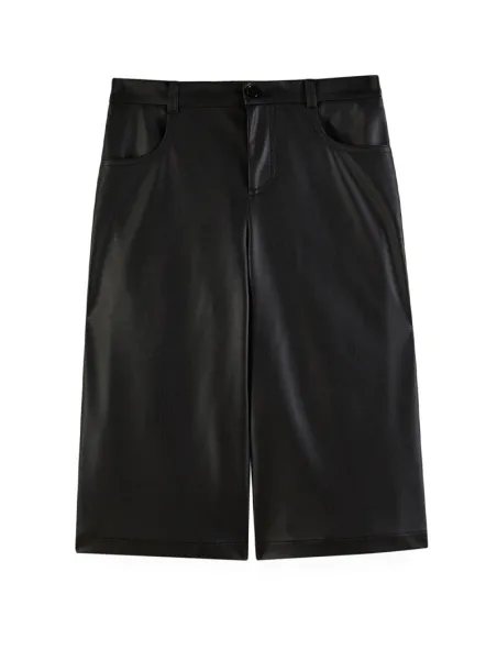 Faux leather Bermuda shorts