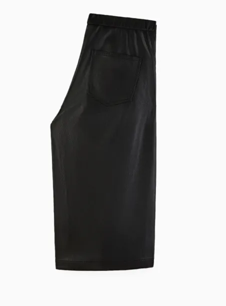 Faux leather Bermuda shorts