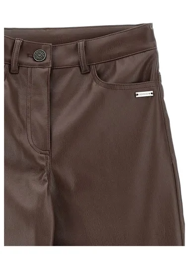 PANTALONE ECOPELLE MARRONE SCURO