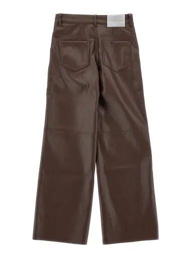 ECO-LEATHER PANTS DEEP BROWN - MONNALISA