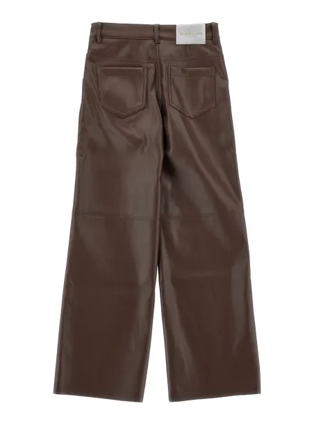 ECO-LEATHER PANTS DEEP BROWN - MONNALISA