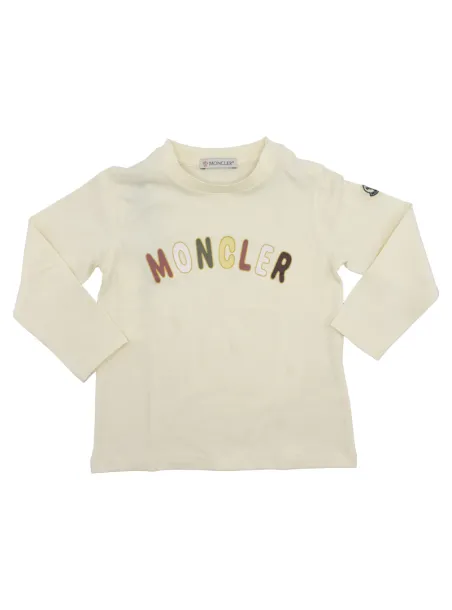 LONG SLEEVE T-SHIRT CREAM - MONCLER KIDS
