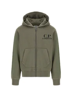 Hooded sweatshirt cardigan