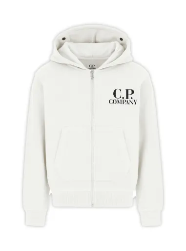 Hooded sweatshirt cardigan