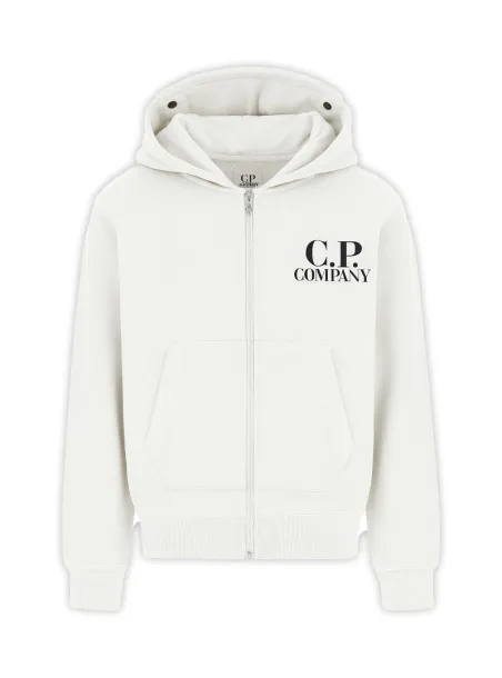 Hooded sweatshirt cardigan