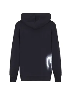 FELPA CON CAPPUCCIO E ZIP NERO 2