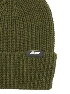 RIBBED WOOL HAT GREEN - MSGM KIDS 2