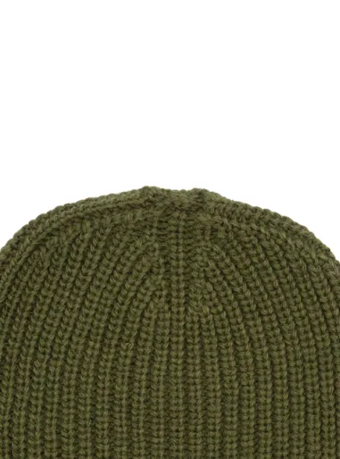 RIBBED WOOL HAT GREEN - MSGM KIDS
