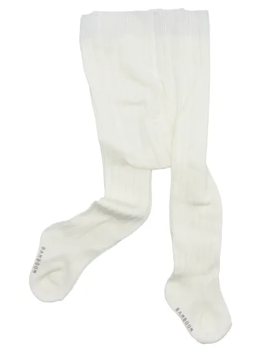 RIBBED TIGHTS  CREAM - BAMBOOM
