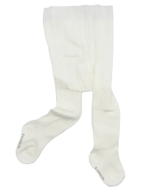 RIBBED TIGHTS  CREAM - BAMBOOM