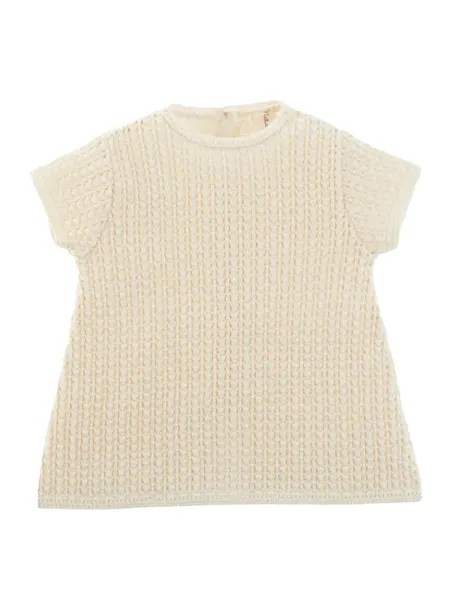 Knitted tunic w/ openwork pattern
